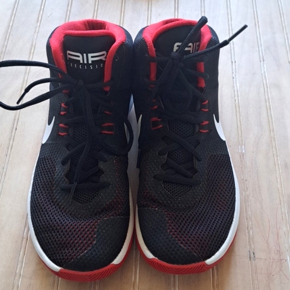 Nike Air Precision NBK Basketball Sport Tennis Shoes size 8 Blk University Red - Picture 4 of 12